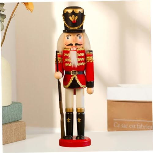 Obelunrp Noisette décor de Noël, 11,8 Pouces de Noisette en Bois Figurine, Ornement de Casse-Noisette de Noël pour décoration de Bureau du Festival
