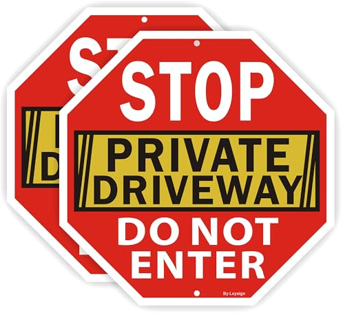 Stop-Schild, Aufschrift Do Not Enter Private Driveway, 30,5 x 30,5 x 0,1 cm, reflektierendes Aluminiumschild, lichtbeständig, langlebig, UV- und achteckig, einfache Montage, 2 Stück