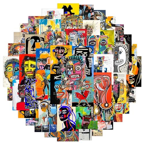 Abstrakte Kunst Aufkleber Set 50 Stück für Wasserflasche, Skateboard, Laptop, Telefon, Journaling, Vinyl-Aufkleber für Kinder, Kleinkinder, Teenager, Erwachsene