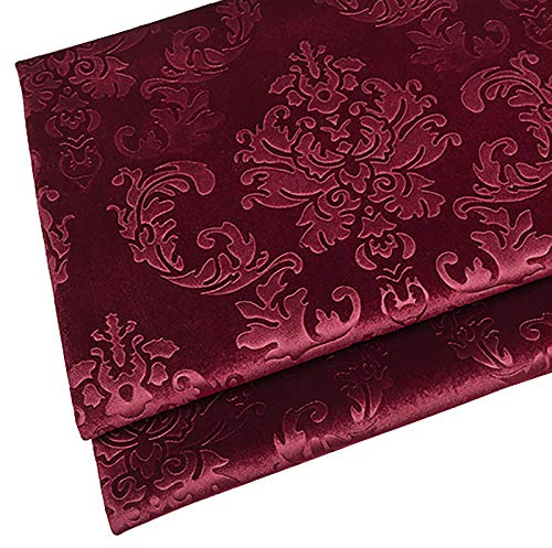 Samtstoff,Verdicken,weich Und Elegant,Möbelstoff, Polsterstoff Möbel Sitzbezug Stoff,145 Cm Breit Meterware Verkauft(Color:Weinrot)
