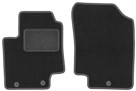 Velours-Fußmatten vorne passend für Hyundai i20 I 2008-2014, Graphit, LUX | passend für Schrägheck; Velours-Teppich (Polypropylen), ca. 6,5 mm; rutschfest, runde Befestigungen (Typ HK)