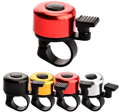 Ruayia Fahrradklingel Mountainbike Retro Mini Fahrrad Klingel Radfahren Fahrradglocke Knackiger Sound 120dB für Erwachsene Kinder Jungen Mädchen - Rot