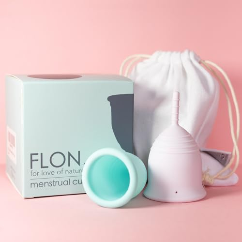 FLON Soft Menstrual Cup Set (Small & Large) with Travel Bag – Reusable Medical-Grade Silicone Period Cups, 12-Hour Leak-Free Protection, Eco-Friendly Tampon Alternative