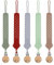 Clip porta ciuccio - Clip porta ciuccio - 5 confezioni di clip in silicone per ciuccio con design a treccia in un unico pezzo, regalo di clip per ciuccio (multicolore)