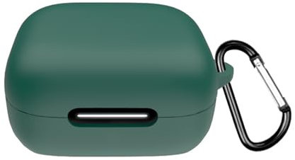 Silicone Cover Case for Soundcore P30i, Protective Earbuds Sleeve with Carabiner Headphone Case All-Round Protection for Soundcore P30i, Drop-Proof and Dustproof Earphone Accessories (Dark Green)