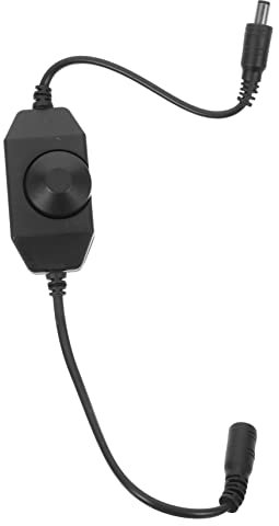CRILSTYLEO Rotary Dimmer Light Switch Inline Led Dimmer Single Pole Dimmer Switch for String Lights Black