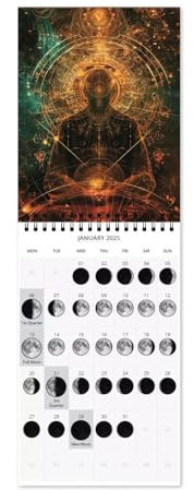 Hailerio Mondkalender | Wandkalender mit Mondphasen Muster | Tages-, Wochen-, Monatsplaner | Wandkalender | läuft von Januar 2025 bis Dezember 2025