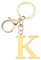 PATIKIL Porte-clés de lettre initiale, Porte-clés de lettre A-Z Porte-clés en métal mignon Alphabet pour clés Sac à main Sac à dos, Doré (K)