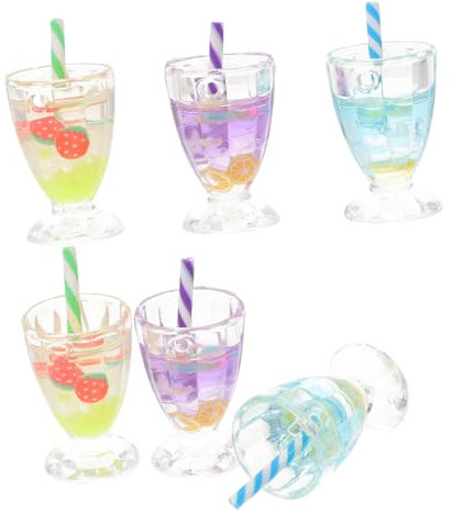 JOINPAYA Lot De 6 Gobelets À Glace Miniatures pour Maison De Poupée Veilleuse Décorations De Tasses À Fruits Échelle 1:12 Jouet Miniature Accessoire
