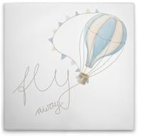A.S. Création Leinwandbild Heißluftballon mit Wolken Blau Beige - Wandbild in Beige, Blau - 40 x 40 cm - DD129401