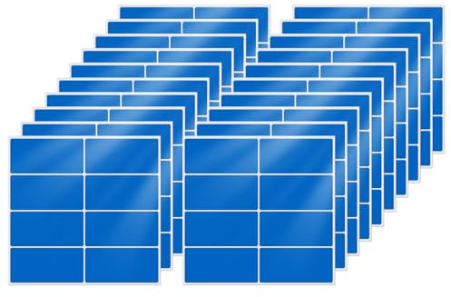 FINDAT Rechteckige Etiketten Klein 40 × 19 mm Vinyl Wasserfeste Selbstklebende Namensschilder Aufkleber Klebeetiketten zum Beschriften für Büro Haus Schule DIY 160 Stück Blau