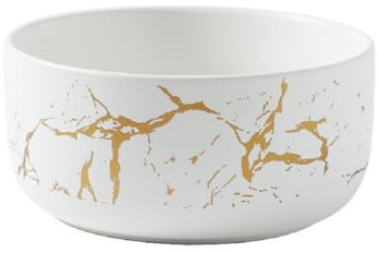 MAGICVOGEL Bol à céréales en porcelaine - Aspect marbre - Bol à glace, à soupe, à dessert, salade, fruits, sauce - Bol pour soupe, salade, céréales, flocons d'avoine, glace, yaourt (blanc, 350 ml)