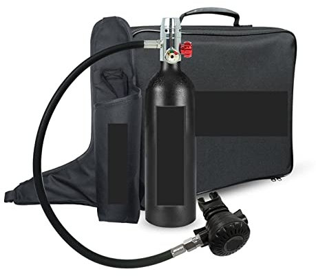 NGBFF Tauchflasche, 1L Tauchflasche Notfallrettung Tauchmaske Tragbarer Rucksack Kleine Sauerstoffflasche,zum Tauchen/Bootsreinigung(Noir)