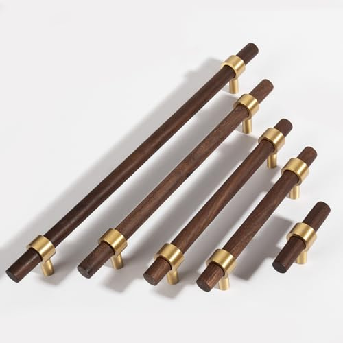 Guolich 2 Stück Schrankgriffe Holz, Bohrlochabstand 96 mm Möbelgriffe, Griffe für Küchenschränke, Holzgriffe für Schränke, Griffe Möbel Türgriffe für Küchengriffe, Schrankknöpfe Holz