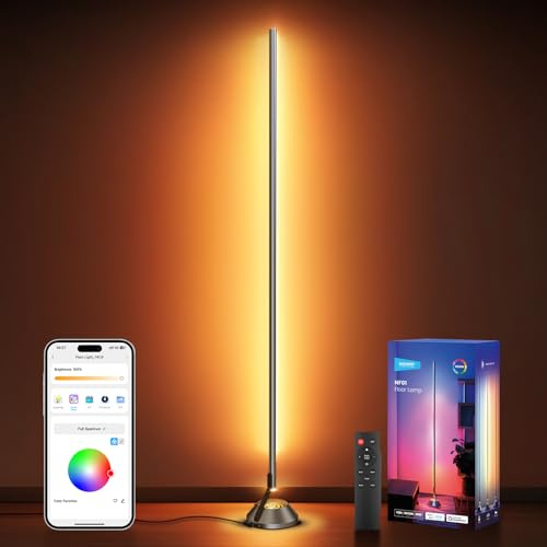 NEEWER Smart LED Floor Lamp NEW VERSION, 1500lm 1800K-6500K RGBW Standing Corner Light, APP/Voice Control/AI Custom/Music Sync/16 Million Colors, Lighting for Bedroom Living Room Home Decor, NF01