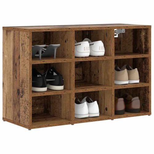 vidaXL Shoe Cabinet Old wood 77.5 x 30 x 51 cm Engineered wood, Ample Storage for Hallway, Rectangular Minimalist Shoe Cabinet, Stylish Organizer, Functional Home Entry Solution, Space Saver