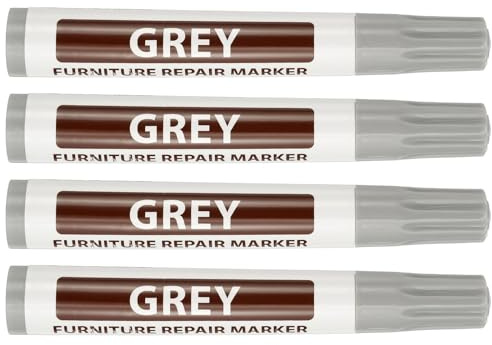 PATIKIL 4 Stück Möbelmarkierungen Abdeckstifte Möbelreparatur-Set Holzmarker Für Kratzer Holzboden Löcher Tische Grau