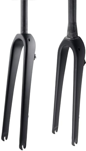 LKfjnhePF Suspension Forks 1pcs 700C Gravel Cyclocross Travel Road Bike Full Carbon Fibre Flat Disc Brake Front Fork Straight Tapered(Tapered gloss)