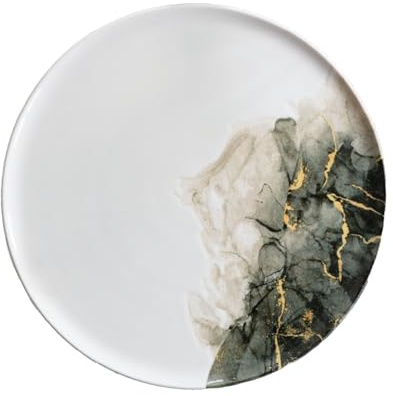 CER-POR Piatti Pizza | Piatti Per Pizza Grandi in Porcellana Turca Decorati. 2 Pezzi da 32 cm (Set 2pz MARBELLA)