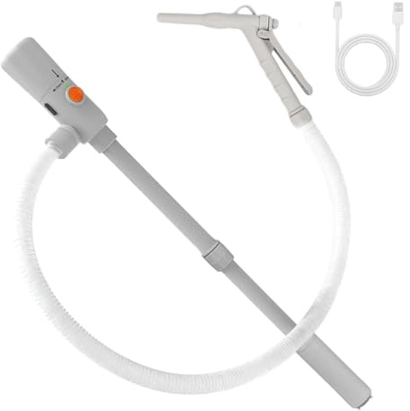 DAMAIYI Pompe Essence Électrique, 3,2 GPM, Carburant Gasoil Contrôle Manuel | Contrôle Manuel, Alimentation Double USB-C/AA, Tuyau 51 Pouces, Tube d'Aspiration Télescopique, Gasoil Diesel, Transfert, Eau