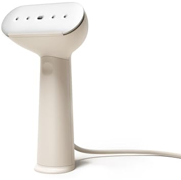 Steamery Handheld Clothes Steamer Cirrus 3, 1200W, UK-Plug, Heated Ironing Plate, Fast Heat Up, Garment Wrinkle Remover, beige