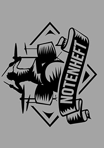 NOTENHEFT: DIN A4 Quer für Anfänger und Fortgeschrittene / Blanko NotenBlock / Leere Notenzeilen / Notensystem / für die Schule / Komponist / Design : Schlagzeug Banner Schatten Schlagzeuger