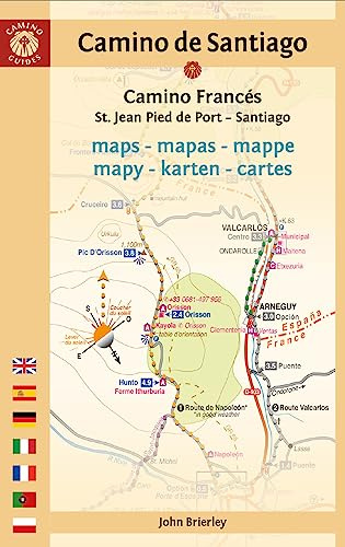 Camino de Santiago Maps (Camino Francés): St. Jean Pied de Port - Santiago de Compostela (English and French Edition)