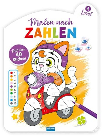 Trötsch Malen nach Zahlen 4. Level Malbuch: Malbuch Beschäftigungsbuch Ausmalbuch