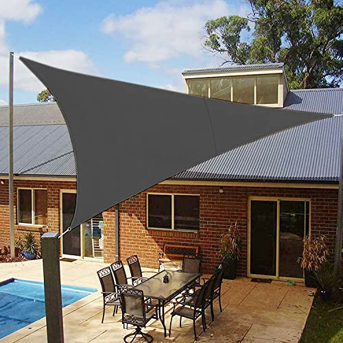 LOVE STORY Sonnensegel Dreieckig 5x5x5m Wasserdicht Anthrazit Sonnenschutz Windschutz Segel PES Polyester,95% UV-Schutz für Außenbereich, Terrasse, Balkon, Garten
