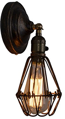 Vintage Bronze Wandleuchte E27 Industrial Innen Metall Runde Eisen Wandlampe Für Wohnzimmer Küche Balkon Treppen Modern Retro Edison Wandlampen MAX 40W 10 * 19Cm