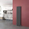 ELEGANT 1600 x 360 mm Vertical Column Designer Radiator Anthracite Oval Double Panel Radiator Heater