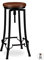 Relaxdays Barhocker industrial, Tresenhocker drehbar, hoher Vintage Hocker, höhenverstellbar bis 77,5 cm, schwarz/braun