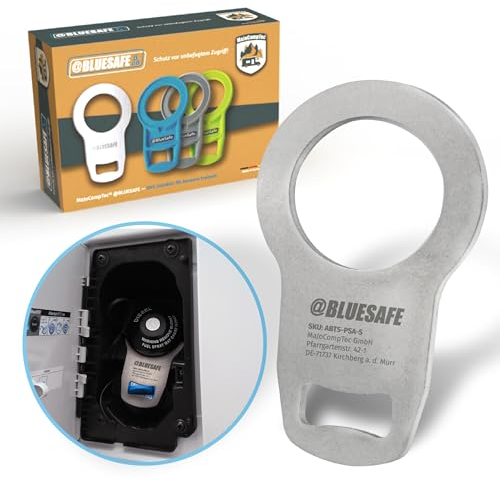 MaJoCompTec® Tankdeckel Sicherung I Tanksicherung für AdBlue Tankverschluss Deckel I Zubehör Kastenwagen Wohnmobil (für Boxer, Edelstahl)