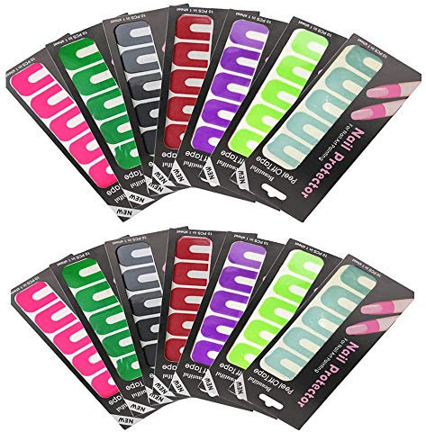 140Pcs Nail Peel Off Stickers Disposable Nail Sticker Tape Spill-Proof Stickers Polish Protector U-Shaped Tape Soft Plastic for Nail Painting Decoration