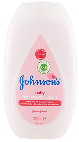 Johnson's Baby Crema Liquida, Crema corpo bambini e neonati idratante, Crema corpo neonato con vero olio di cocco emolliente, Crema corpo idratante per la famiglia senza coloranti e solfati, 300 ml