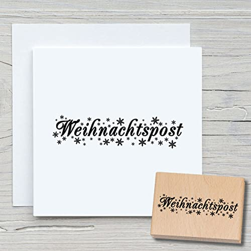 NEWSTAMPS Stempel Weihnachtspost Motivstempel aus Holz & Gummi zum Karten und Geschenke basteln, Holzstempel für Weihnachten, Weihnachtskarte, Advent, Scrapbook, Textilstempel, Deko, Freunde