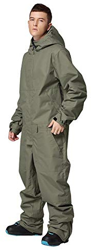 YEEFINE Damen Skianzug Einteiler Schneeanzüge Jumpsuits Winter Wasserdicht Snowboard Anzüge, Herren, Armeegrün, Medium