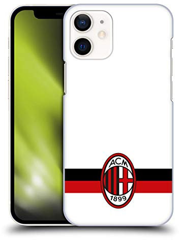 Head Case Designs Offizielle AC Milan Weiss Wappen Harte Rueckseiten Handyhülle Hülle Huelle kompatibel mit Apple iPhone 12 Mini