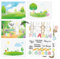 Papierdrachen 12 Osterkarten zum Selbst gestalten und Verschicken - liebevolles Postkarten Set für Kinder - Jede Grußkarte ein Unikat - Set 16 - mit Stickern