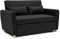 Bravich Pull Out Two Seater Sofa Bed - Black. Modern Contemporary Easy Space Saving Folding Bed Living Room Furniture To Full Size Double Bed. Fabric Couch With Thick Foam Cushions.