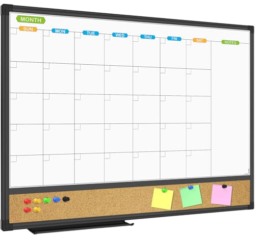 JILoffice Magnetic Dry Erase Calendar Whiteboard, 24 x 18 Monthly Board
