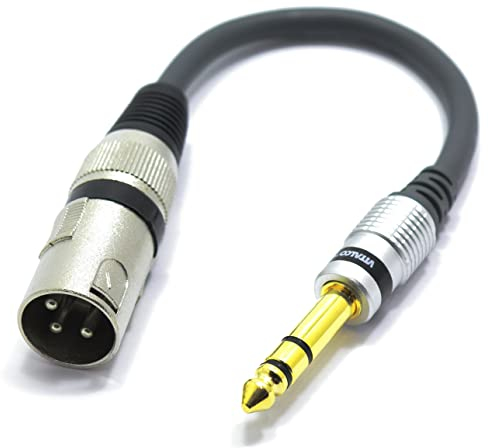 VITALCO XLR Maschio a Jack 6.3mm Stereo Maschio Adattatore Connettore per Microfono Cannon a Jack 6.3 TRS Audio Cavo