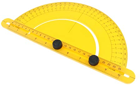 Gelber Winkelmesser Winkelmesser Winkelmesser 0-180 Grad mit Schwingarm Messlineal Werkzeug, gut lesbare Zahlen