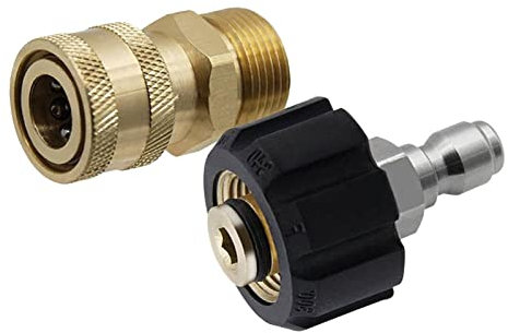 Hochdruckreiniger-Adapter-Kit aus Messing, M22 14 mm auf 1/4-, Schnellkupplung, verschleißfest, für Hochdruckreiniger-Spritzpistolenteile