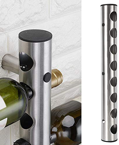 Ausla Casier à Vin Mural, Casier à Bouteilles en Métal pour Bouteilles de Vin, Casier à Vin Mural Design pour Cuisine, Salon, Bar, Restaurant, 8 Bouteilles, 5 X 42 Cm (INOX 8 Trous)