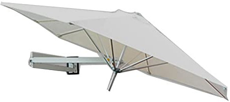 LBONG Wandschirm,Alu Sonnenschirm Balkon Ampelschirm mit Metallmast Balkonschirm mit Wand Halterung ohne Schirmständer (2.2m(7.2ft),Creamy White)