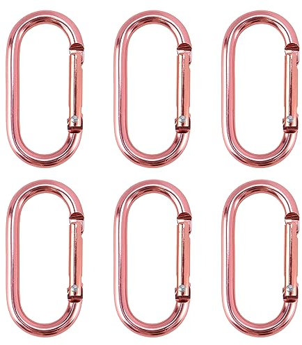 LC LICTOP Rose Gold Aluminum Locking U Shape Keychain 50x24mm