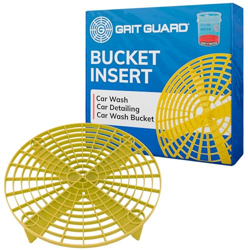 Grit Guard The Original Yellow Bucket Insert - 10 Diameter Car Wash Bucket Dirt Trap for Car Washing, Detailing Compatible with 3.5, 4, 5 and 6 Gallon Buckets