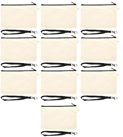 Canvas-Bleistifttasche, Starke, Sublimierte Canvas-Kosmetiktasche für die Reiseaufbewahrungstasche (Weiß)