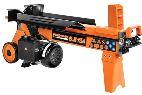 PROYAMA Log Splitter 6.5 Ton, Wood Splitter Electric Powered 15Amp, with Hydraulic Ram, Electric Firewood Splitting Machine, Horizontal